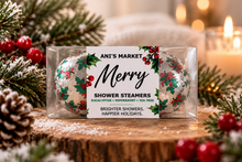 Load image into Gallery viewer, Merry Shower Steamers – 2 Count Gift Box
