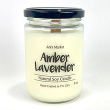 Load image into Gallery viewer, Amber Lavender Soy Wax Candle
