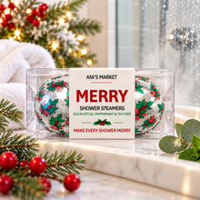 Load image into Gallery viewer, Merry Shower Steamers – 2 Count Gift Box
